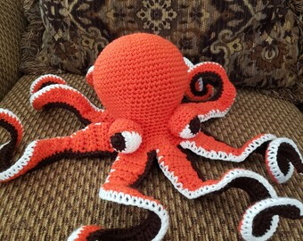 Red Octopus Stuffed Animal / Sea Life Crochet Doll / Amigurumi Toy/ Handmade Toys / Plush Toy/ Gift For Kids/ Crochet Octopus