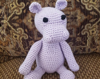 Hippo Stuffed Animal / Hippopotamus / Crochet Doll / Amigurumi Toy/ Handmade Toys/ Gift For Kids/ Birthday/Baby Shower