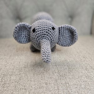 Crochet Elephant Stuffed Animal: Handmade Amigurumi Toy, 9-inch (Long) immagine 3