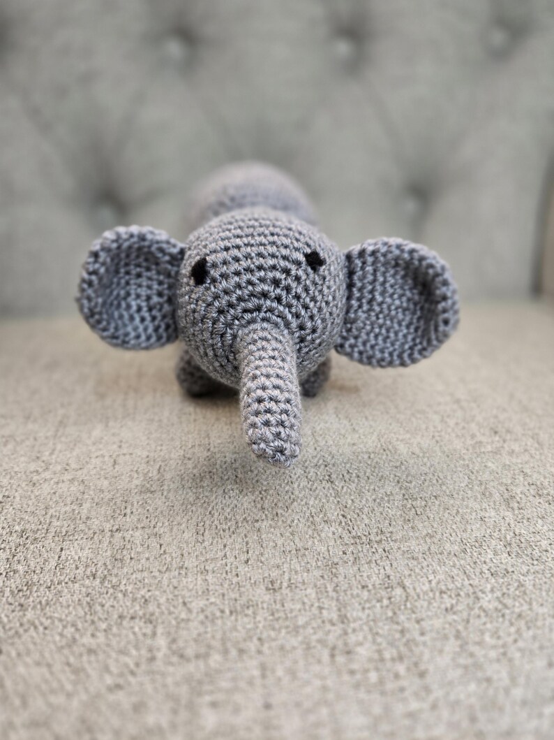 Crochet Elephant Stuffed Animal: Handmade Amigurumi Toy, 9-inch (Long) immagine 3