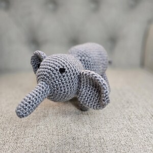 Crochet Elephant Stuffed Animal: Handmade Amigurumi Toy, 9-inch (Long) immagine 1