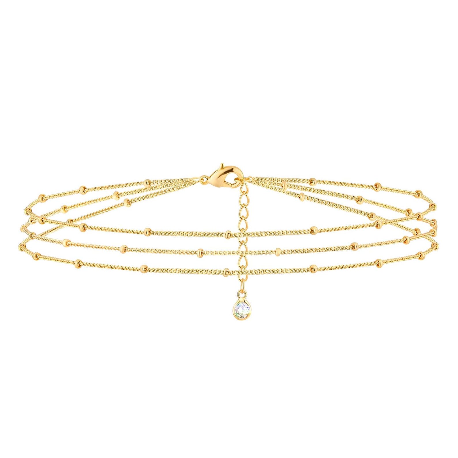 18K Gold Beaded WATERPROOF NON TARNISH Bracelet (3mm & 5mm)