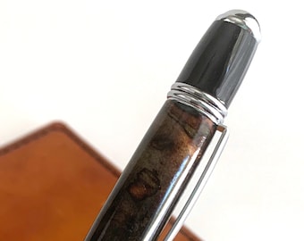 Hand Turned Gatsby Style Pen with Stabilized wood and resin barrel
