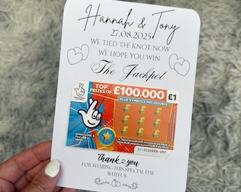 Personalised Wedding Scratch Card Holder Favours