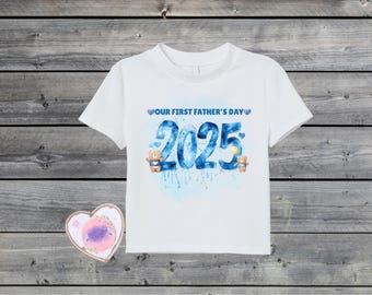 Kids First Father's Day 2025 T-Shirt, Cotton Daddy Gift