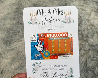 Personalised Wedding Scratch Card Holder Favours