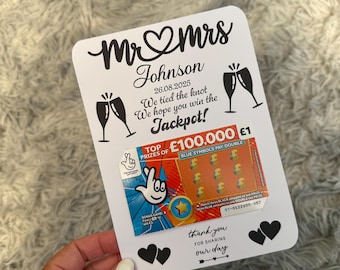 Personalised Wedding Scratch Card Holder Favors