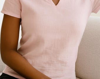 Belle in Pink - 100% HEMP Women Top | Eco Friendly | Hemp Clothing | Sustainable | Breathable | Non-toxic Natural Fiber | Timeless Look
