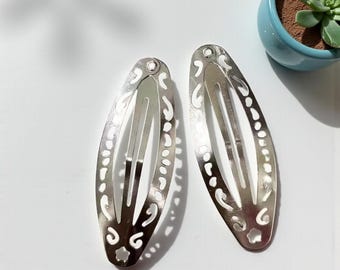 Set de pinzas para el cabello Y2K de metal, 2 o 4 piezas, pinzas BB Edge de moda para mujer, accesorios para el cabello con estética retro para el peinado diario