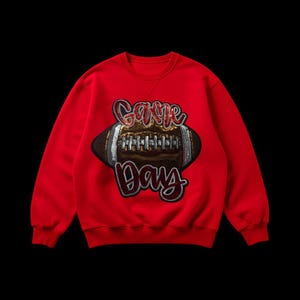 Game Day Football Sequin Patch Sweatshirt
