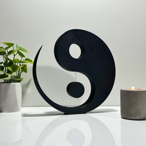 Yin Yang dekorativ yogaskulptur, alla hjärtans dag-present, meditationsfigur, balans, Om Lotus, andlighet, Feng Shui, välbefinnande, Buddha, heminredningsaccessoar