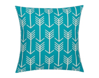 TEAL Pillow Cover.Decorator Pillow Cover.Home Decor.Large Print. ARROW.Cushions. Cushion.Pillow. Premier Prints