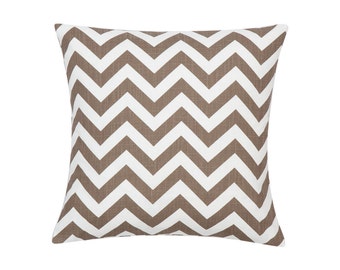 BROWN Pillow Cover.Decorator Pillow Cover.Home Decor.Large Print.CHEVRON.Cushions. Cushion.Pillow. Premier Prints