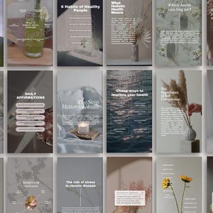 Modèles Canva pour Reels Instagram de coach bien-être - 50 Reels