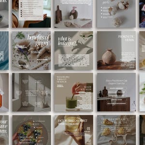 Mallar för sociala medier om tarmhälsa Canva – 50 inlägg | MRR