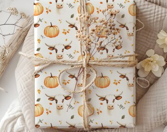 Country Fall Wrapping Paper, Fall Gift Wrap, Pumpkin  Fall Gift Wrap, Fall Seasonal Gift Wrap, Fall Designed Gift Wrap, Seasonal Gift Wrap