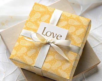 Pineapple Gift Wrap, Pineapple Wrapping Paper, Yellow Pineapple Gift Wrap, Vibrant Gift Wrap, Birthday Wrap, Gift Wrap, Gift for Him