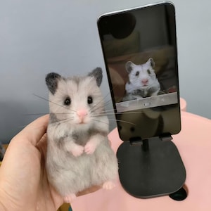 Custom Needle Felted Hamster Sculpture: Pet Loss Memorial Gift