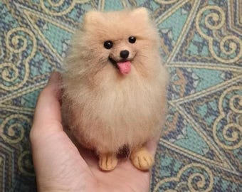 ポメラニアン・スピッツの子犬：リアルなぬいぐるみ犬、OOAK