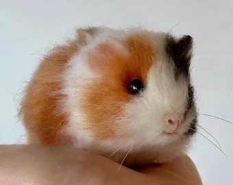Custom Needle Felted Guinea Pig Memorial Sculpture: Pet Loss Gift