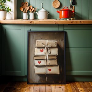 Arte de parede para impressão do Dia dos Namorados, pintura a óleo de cartas de amor vintage de natureza morta, decoração cottagecore, impressão digital de arte de amor antiga para download