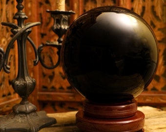 Black Obsidian Scrying Sphere: Gazing Crystal Ball, Metaphysical Tool