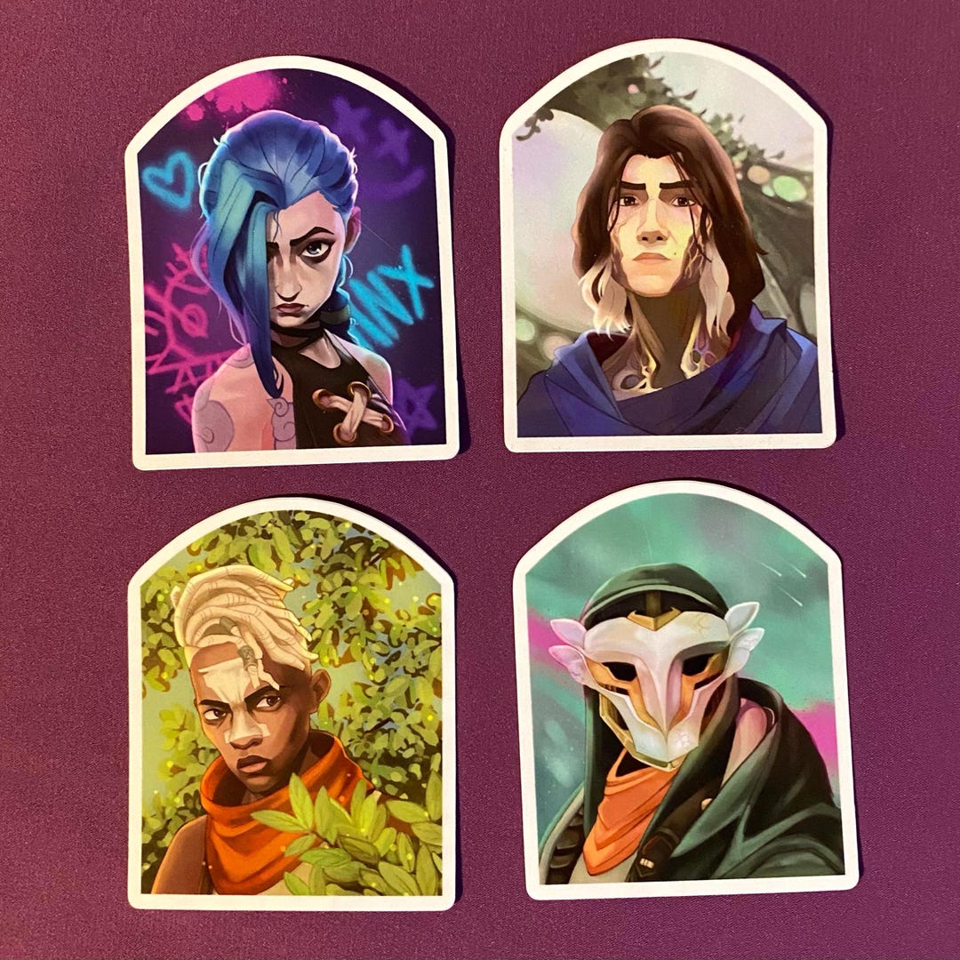 Arcane Vinyl Stickers | Jinx Ekko Viktor - Etsy