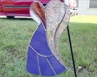 CUSTOM Purple Angel Stained Glass Suncatcher, Holiday Gift, Christmas Gift, Memorial