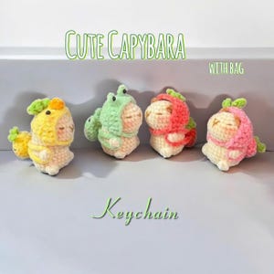 Crochet Capybara With Bag Keychain, Amigurumi Capybara, Crochet Funny Capybara Plush Toy Keychains, Mini Capybara Student Cute Gifts, For