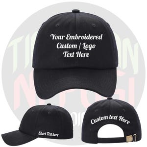 Gorra unisex bordada personalizada, gorra de papá, gorra con texto o monograma personalizado, regalo para padrino, regalo para ella, regalo de empresa o fiesta, logotipo personalizado.
