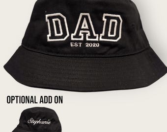Custom Embroidered Black Bucket Hat: Personalized Family Gift