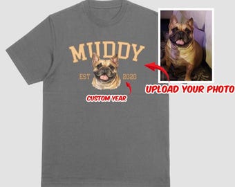 Custom Pet Portrait T-Shirt, Personalized Dog Cat Photo Tee