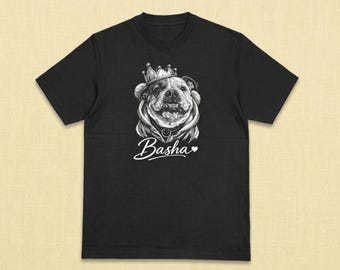 Custom Pet Portrait T-Shirt, Personalized Dog Cat Photo Tee