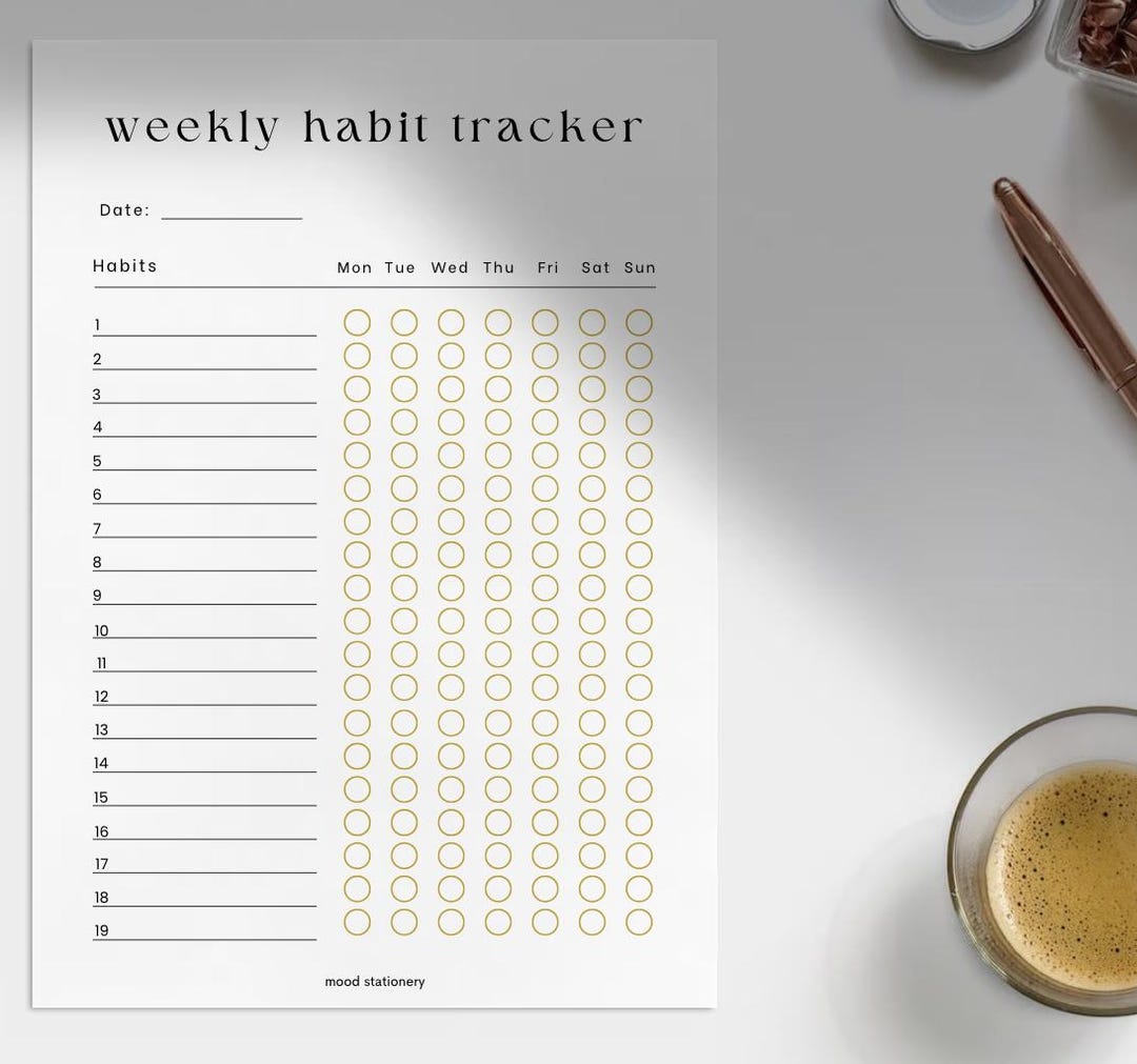 Weekly A5 Habit Tracker Printable Habit Tracker Minimalist Design - Etsy