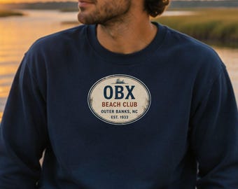 Outer Banks Beach Club Sweatshirt | OBX Crewneck | North Carolina Beach Sweatshirt | Cozy Coastal Vacation Pullover | Outer Banks Lover Gift