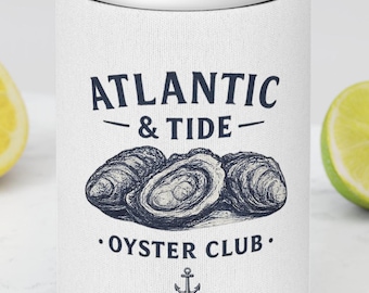 Atlantic & Tide Oyster Club blikjeskoeler | Illustratie nautische oester