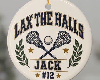 Lax The Halls Lacrosse-Ornament | Rundes personalisiertes Keramikornament