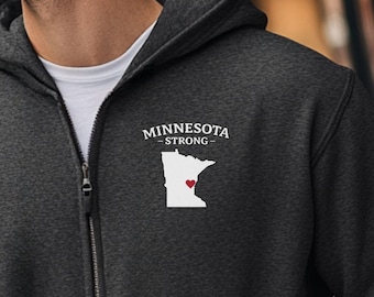 Minnesota Strong unisex hoodie met rits | MN Minneapolis State Pride-hoodie