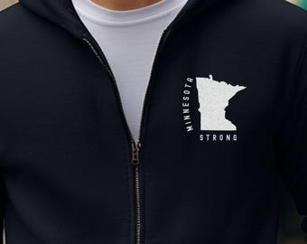 Minnesota Strong-Zip Hoodie | Zustand Stolz MN Unisex Hoodie