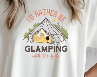Camiseta de glamping: divertida camiseta de camping para chicas