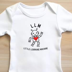 AI Robot Baby Bodysuit | Little Learning Machine | Tech Baby Gift | Computer Science Baby Clothes | STEM Baby Shower Gift