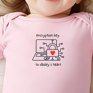 Cybersäkerhetsbody | Krypteringsnyckeln till pappas hjärta | Tech pappa-babypresent | IT-pappa-babyshowerpresent