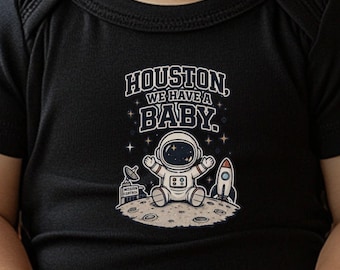 Houston, We Have a Baby Bodysuit | Space Rocket Moon Design