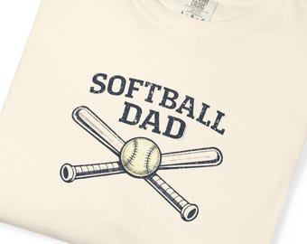 Softball Dad T-shirt | Crossed Bats and Ball Design | Father's Day Gift