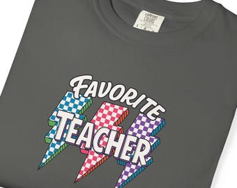 Retro Favorite Teacher T-Shirt: Unisex Garment-Dyed Cotton Tee