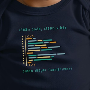 Clean Code Baby Bodysuit | Funny Programmer Gift | Software Engineer Coding Baby Outfit | Developer Baby Shower Gift | Techie Baby Clothes