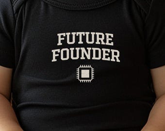 Future Founder Baby Bodysuit | Techie Newborn Gift with Microchip Graphic
