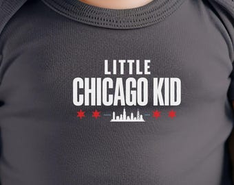 Little Chicago Kid Baby Bodysuit | Skyline and Stars Design
