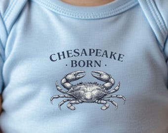 Chesapeake Born Crab Baby Bodysuit | Cute Coastal Newborn Outfit