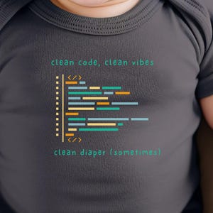 Clean Code Baby Bodysuit | Funny Programmer Gift | Software Engineer Coding Baby Outfit | Developer Baby Shower Gift | Techie Baby Clothes